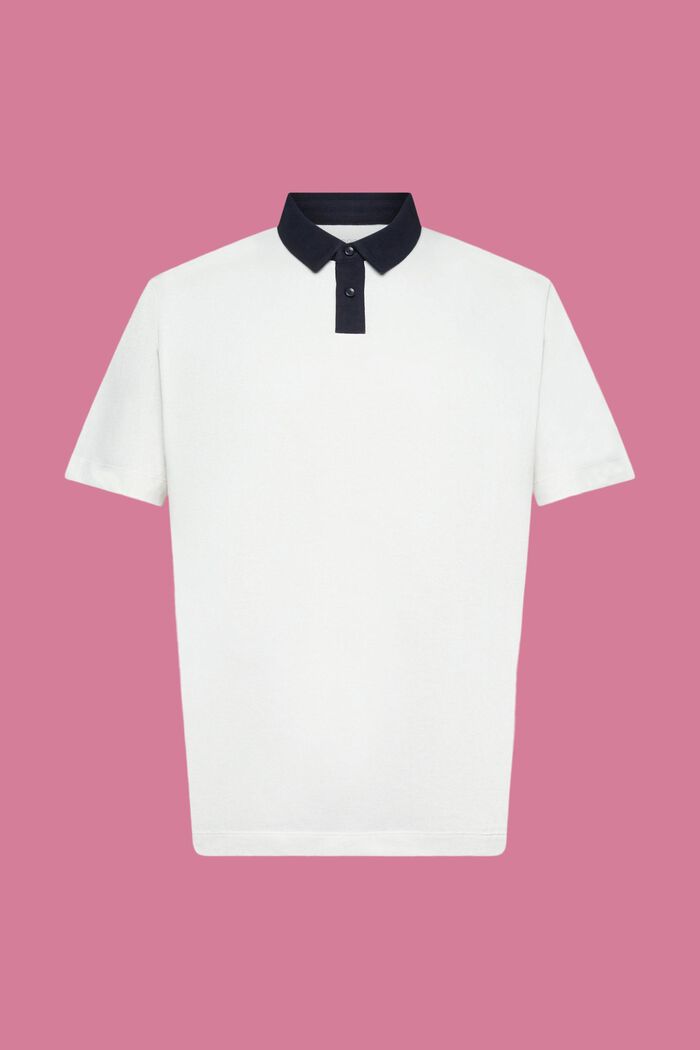 Poloshirt van katoen-piqué, OFF WHITE, detail image number 6