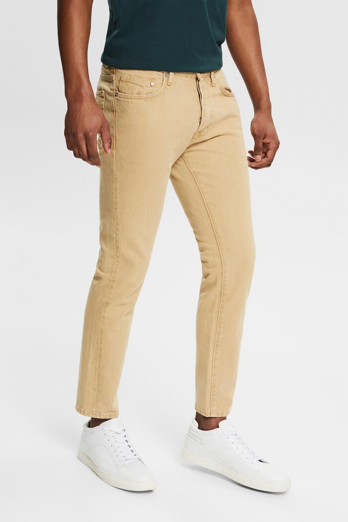 Jeans van 100% katoen, SAND, detail image number 0