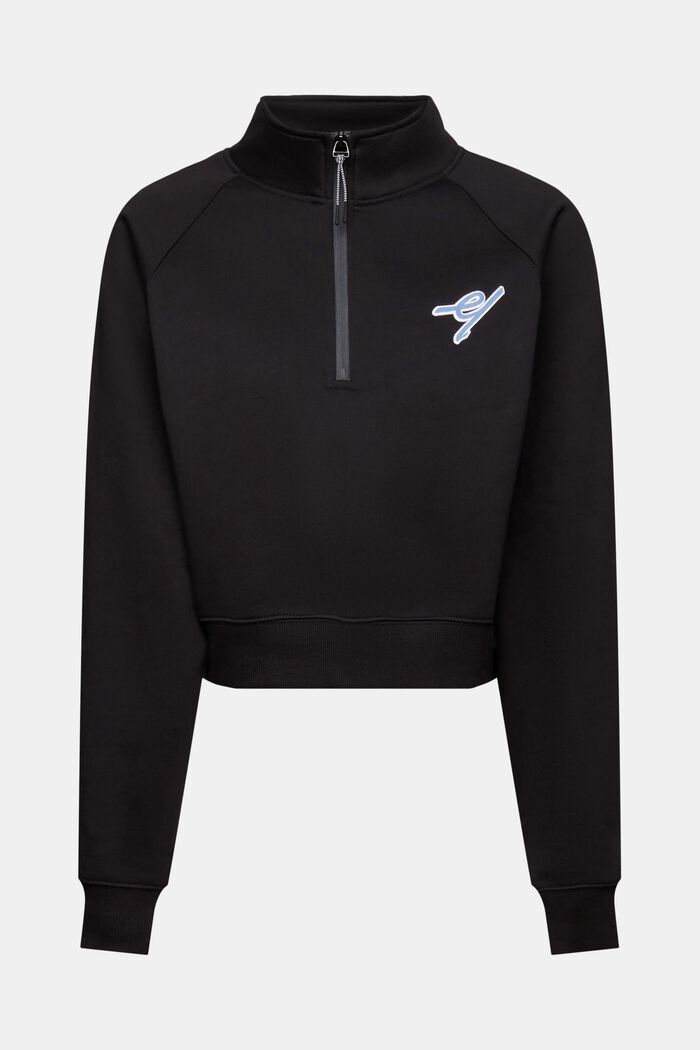 Sweatshirt met halve ritssluiting, BLACK, detail image number 6