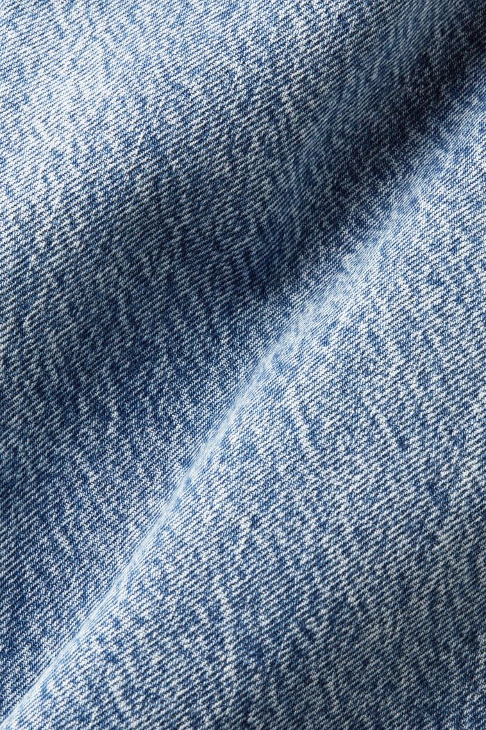 Straight jeans met hoge taille, BLUE LIGHT WASHED, detail image number 6