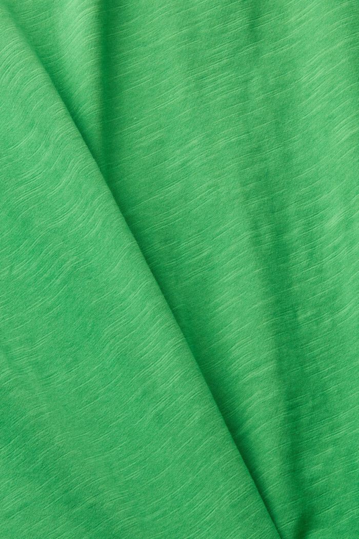 Katoen T-shirt met V-hals en siernaden, GREEN, detail image number 5
