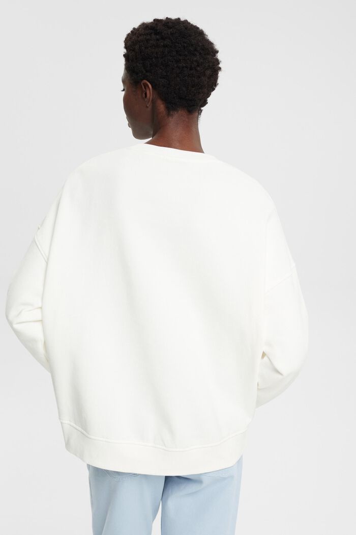 Sweatshirt met geborduurd mouwlogo, OFF WHITE, detail image number 3
