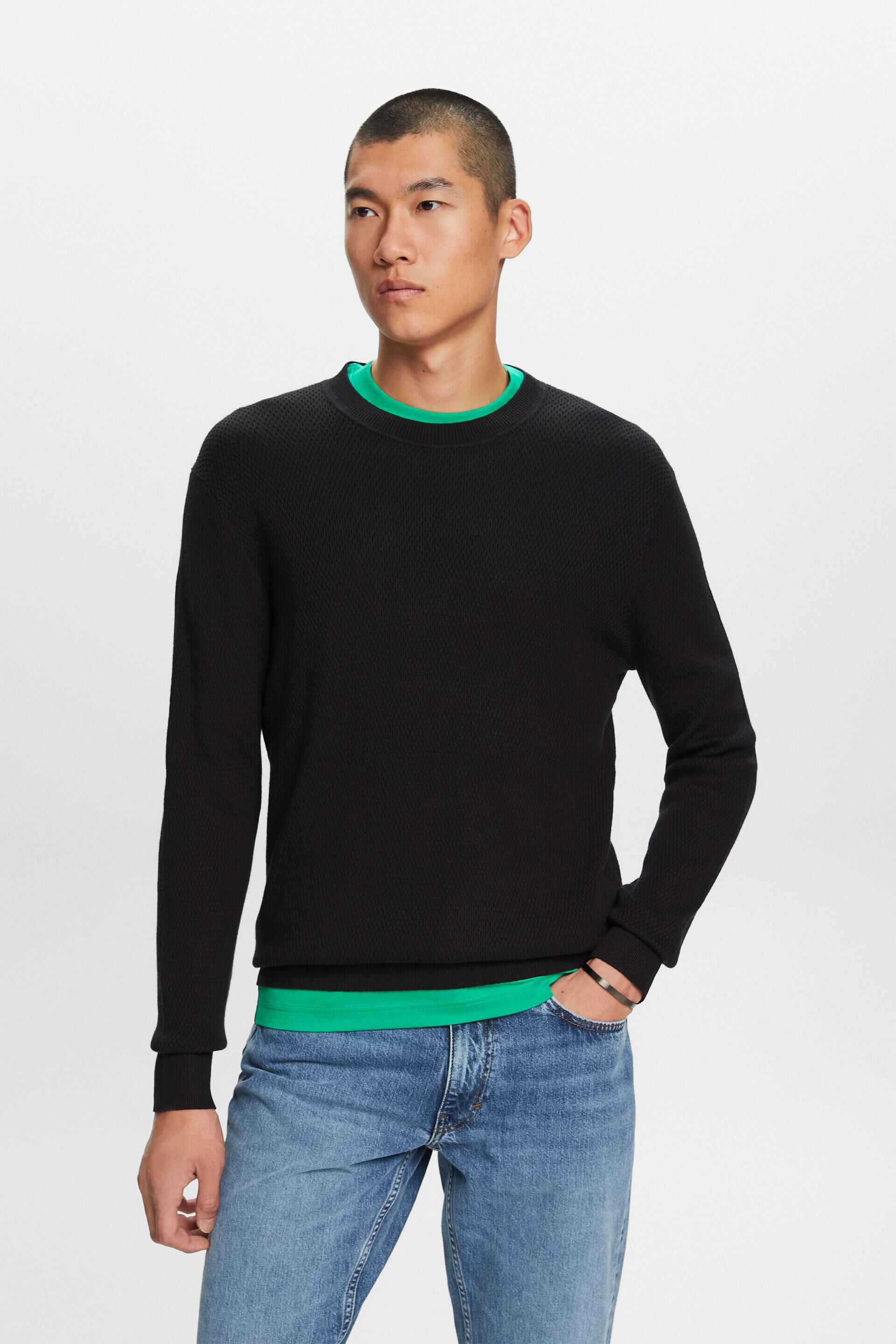 Zwart Duurzame Sweater van Katoen en Lyocell (TENCEL ™) Mix - Comfort en Stijl Gecombineerd
