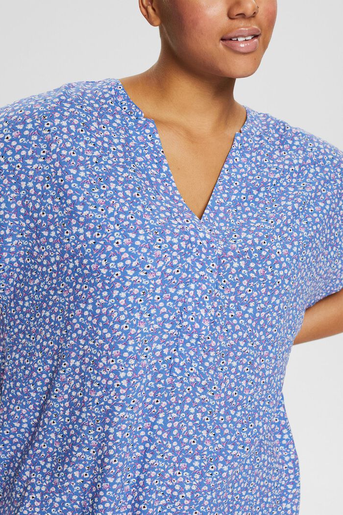 CURVY gebloemde blouse van LENZING™ ECOVERO™, LIGHT BLUE LAVENDER, detail image number 2
