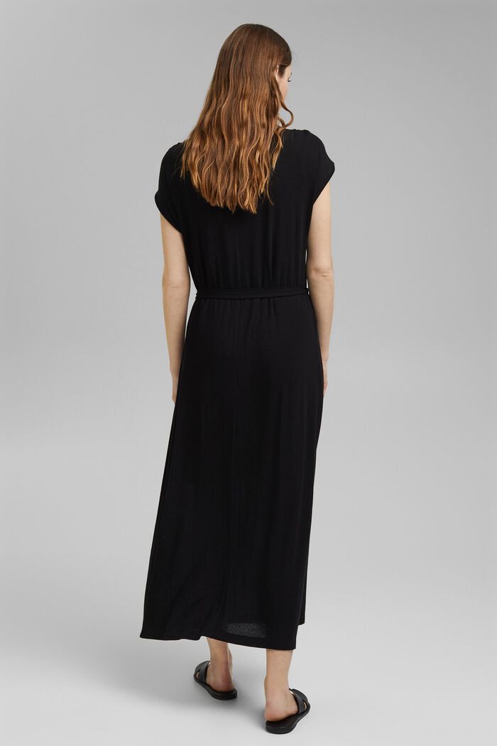 Jersey maxi-jurk van LENZING™ ECOVERO™, BLACK, detail image number 2