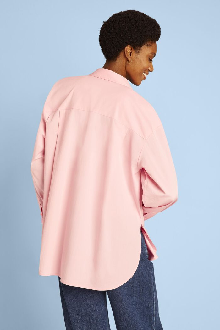 Oversized overhemd met buttondownkraag, PINK, detail image number 3