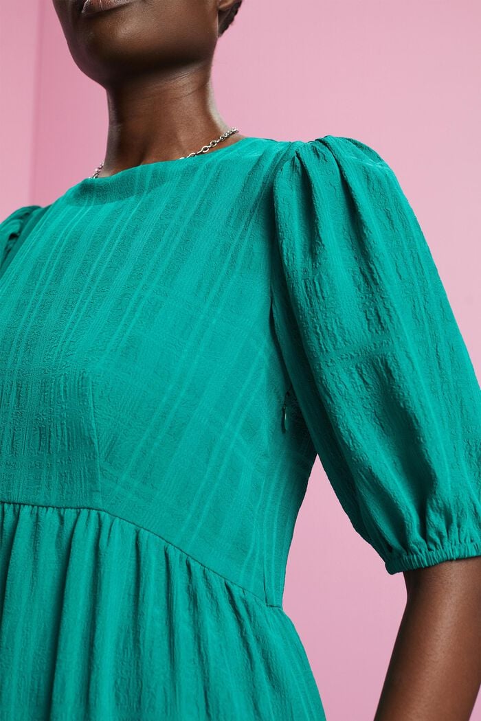 Lichte midi-jurk met ballonmouwen, EMERALD GREEN, detail image number 2