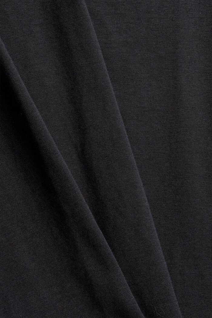 T-shirt met col, biologisch katoen, BLACK, detail image number 4