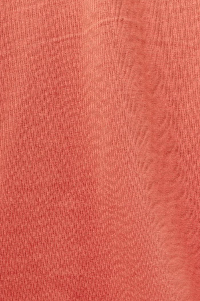 T-shirt met print op de voorkant, 100% katoen, CORAL RED, detail image number 5