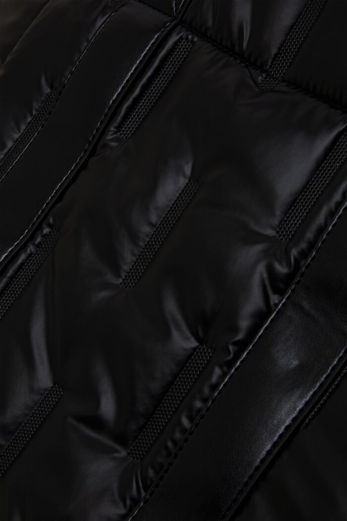 Glanzende gewatteerde tote bag, BLACK, detail image number 1