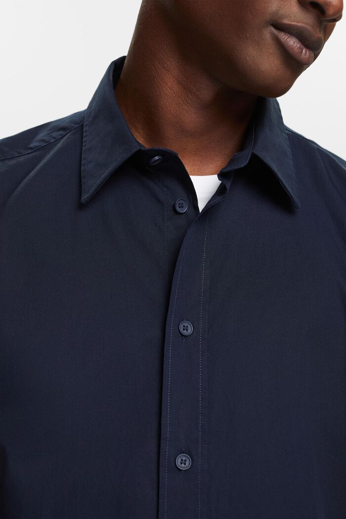 Shirt van katoen-popeline met korte mouwen, NAVY, detail image number 3