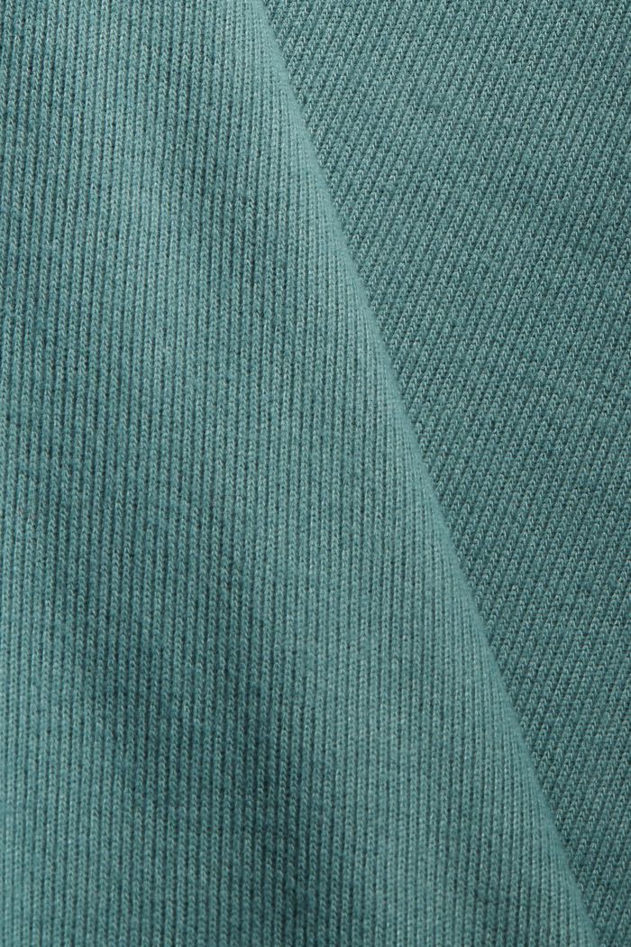 Sweatshirt met opstaande kraag, mix met biologisch katoen, TEAL BLUE, detail image number 4