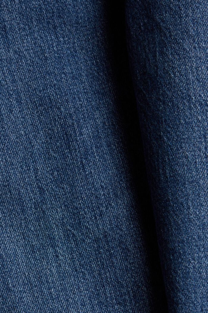 Cropped jeans van een katoenmix, BLUE DARK WASHED, detail image number 3