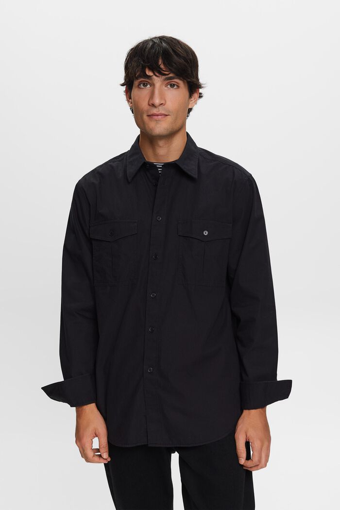 Utility-shirt van katoen, BLACK, detail image number 1