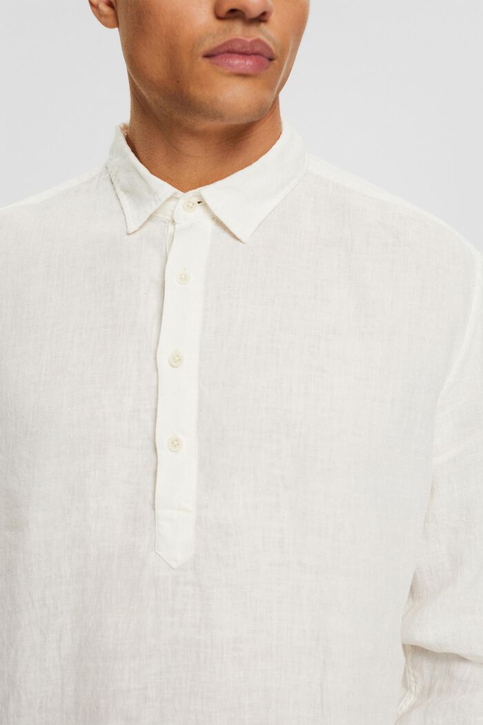 Overhemd van 100% linnen, OFF WHITE, detail image number 2