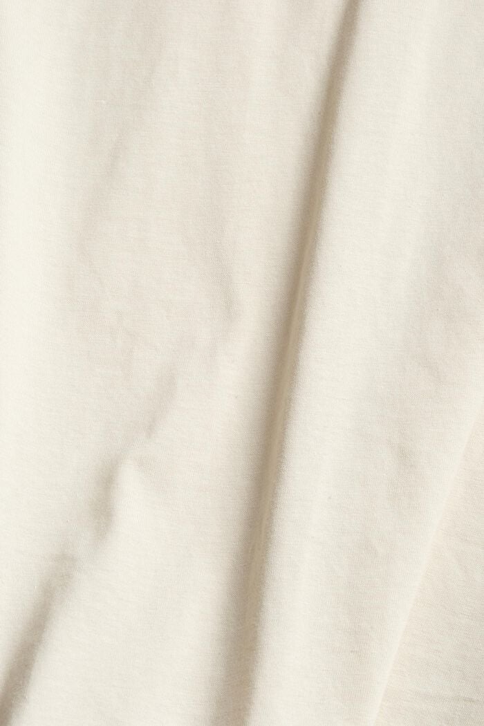 Jersey shirt met borduursel, 100% katoen, CREAM BEIGE, detail image number 5