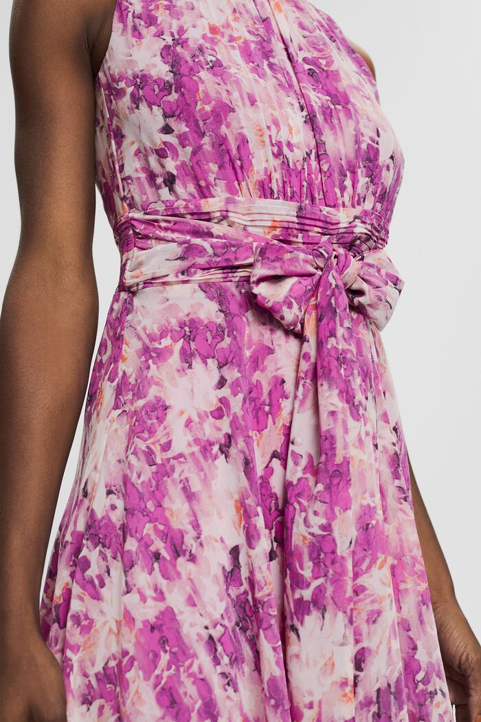 Gerecycled: chiffon jurk met bloemenmotief, PURPLE, detail image number 3