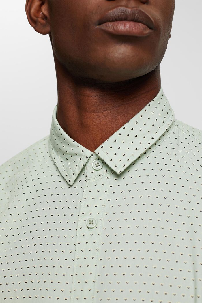 Slim fit-shirt met hartjesprint, LIGHT AQUA GREEN, detail image number 2