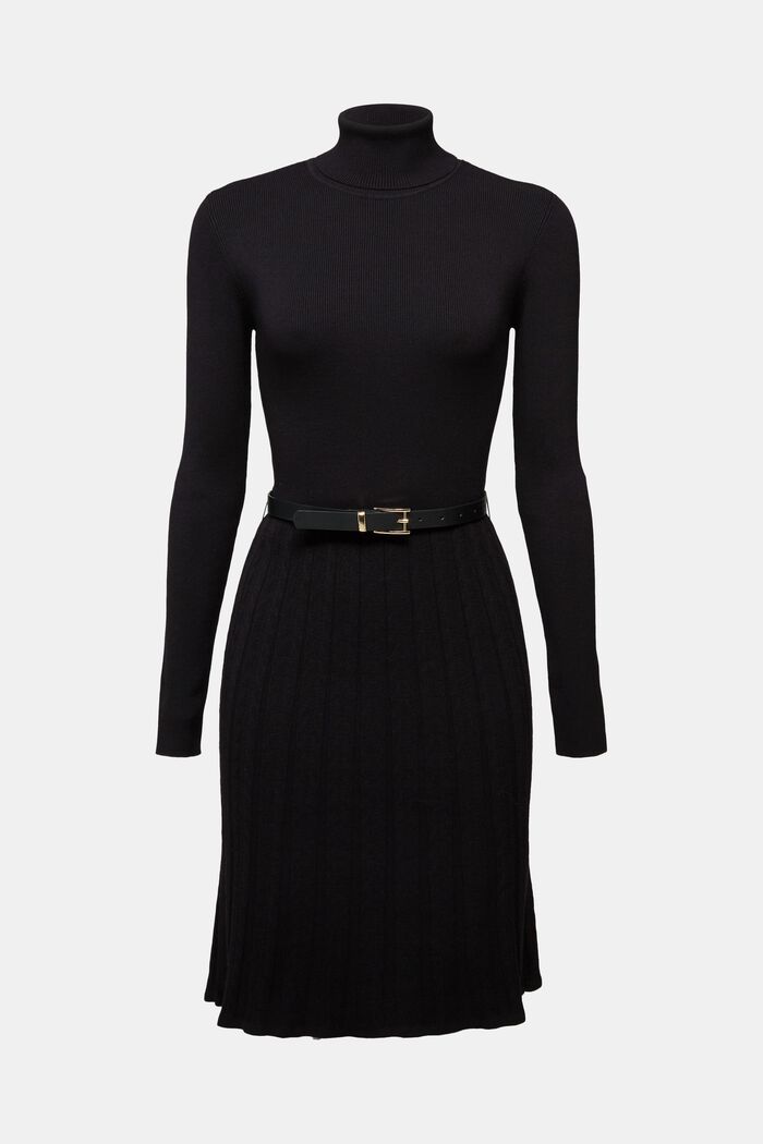 Gebreide jurk met LENZING™ ECOVERO™, BLACK, detail image number 0