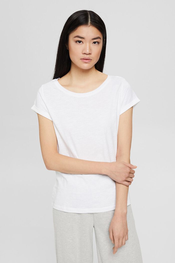 Set van 2 basic T- shirts, organic cotton, WHITE, detail image number 0