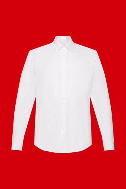 Shirt met slim fit, WHITE, overview