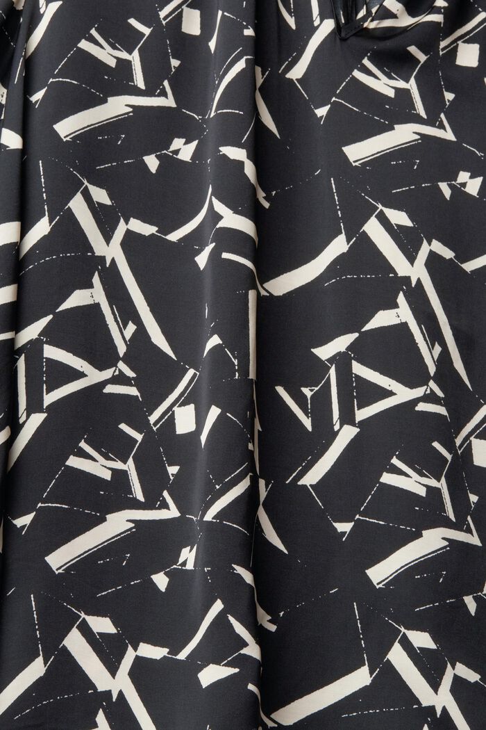 Satijnen blouse met gerimpelde kraag, LENZING™ ECOVERO™, BLACK, detail image number 5