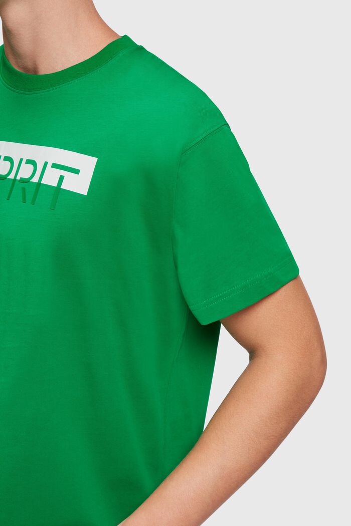 T-shirt met logo, GREEN, detail image number 3
