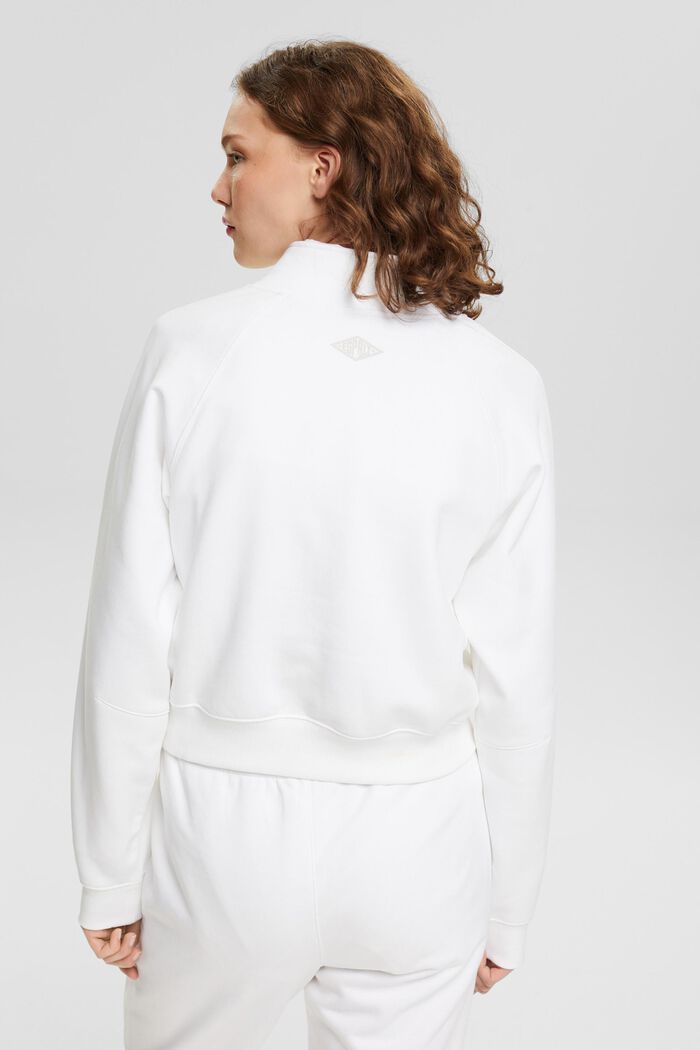 Sweatshirt met halve ritssluiting, WHITE, detail image number 3