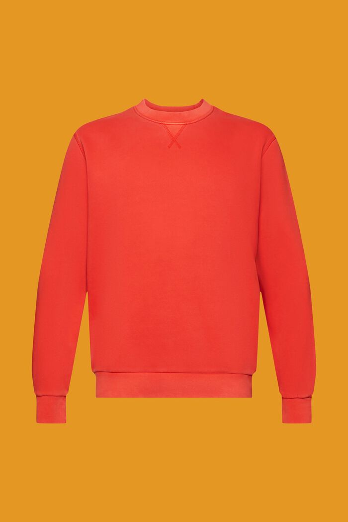 Effen sweatshirt met regular fit, RED, detail image number 7