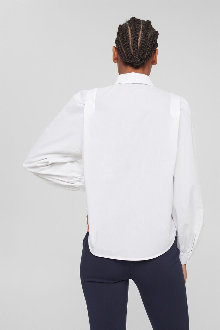 Overhemdblouse van 100% organic cotton, WHITE, detail image number 3
