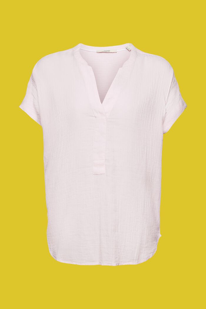Gestructureerde blouse van katoen, LILAC, detail image number 6