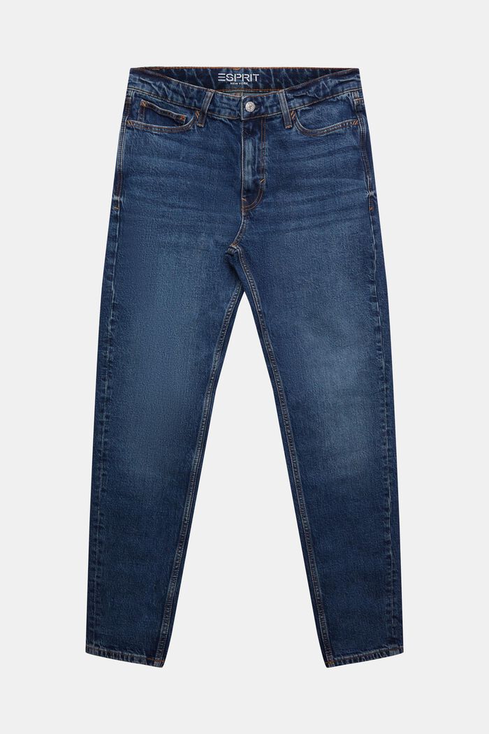 Mid rise regular tapered jeans, BLUE DARK WASHED, detail image number 6
