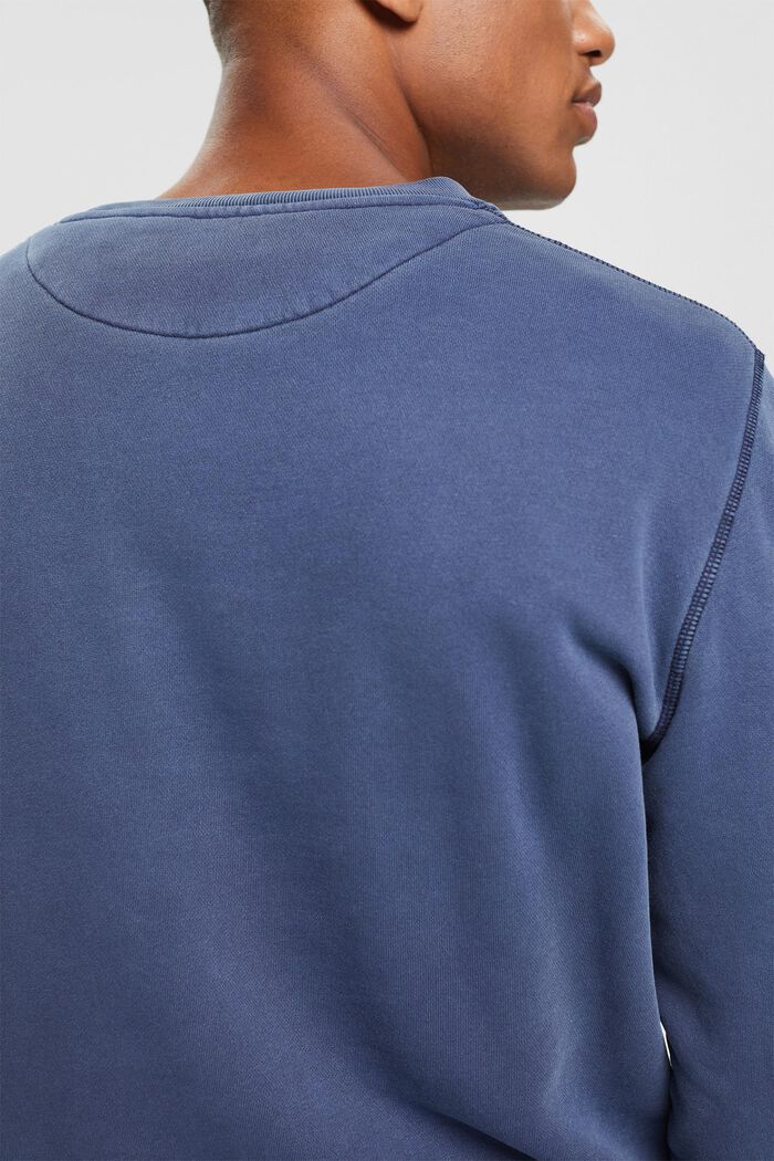 Effen sweatshirt met regular fit, NAVY, detail image number 3