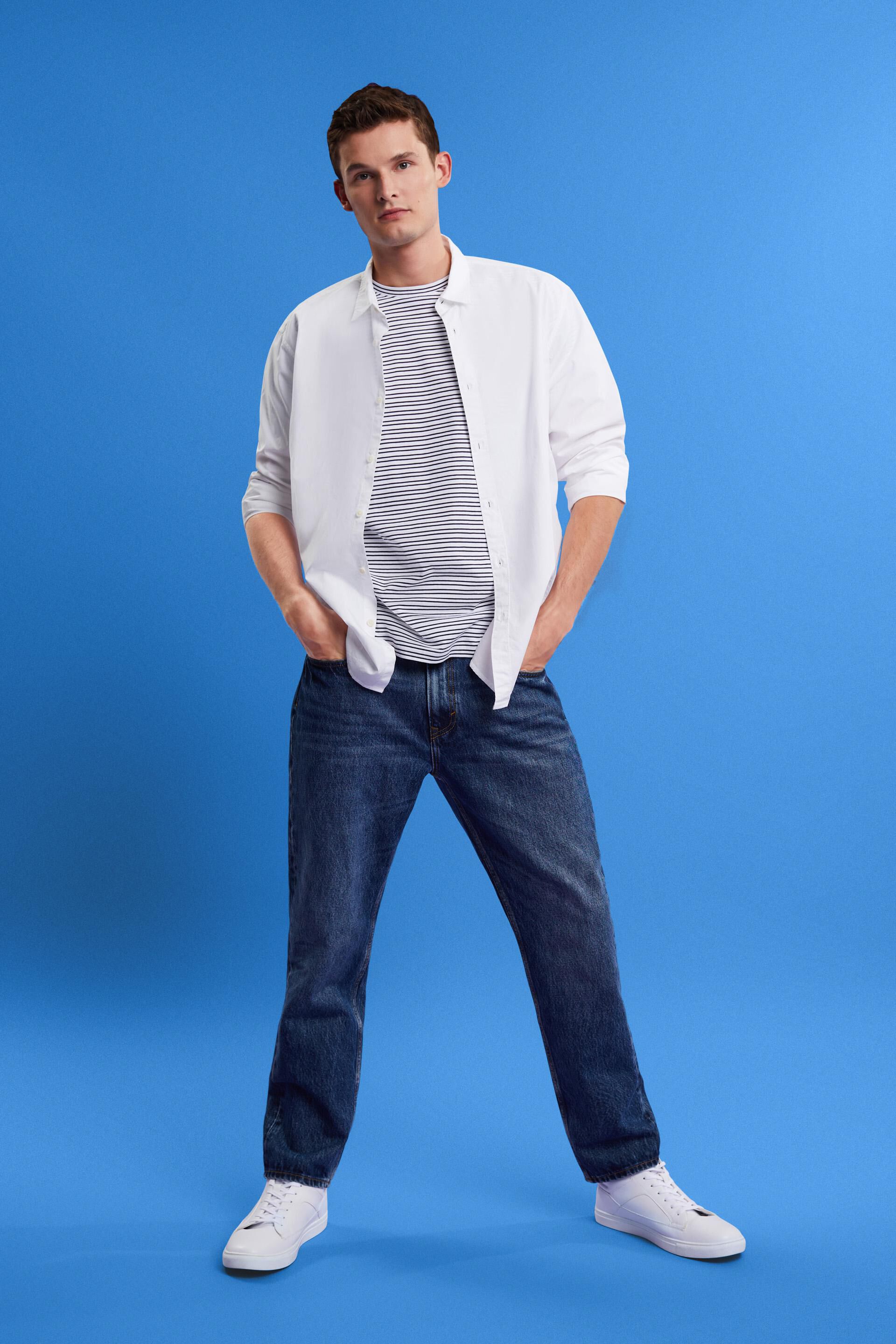Heren Kleding voor voor Jeans voor Tapered jeans Esprit 092ee2k302 T-shirt in het Wit voor heren 