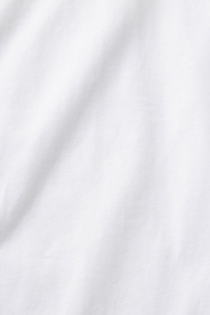 T-shirt met bloemenprint op de borst, WHITE, detail image number 5