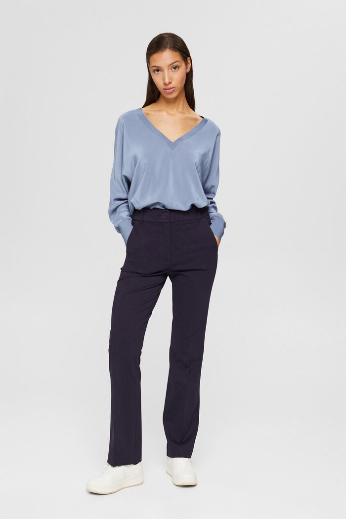 Oversized blouse met LENZING™ ECOVERO™, GREY BLUE, detail image number 5