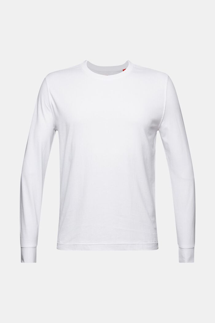 T-shirt met lange mouwen en ronde hals, WHITE, detail image number 6