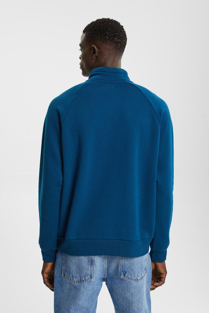 Sweatshirt met halve ritssluiting, PETROL BLUE, detail image number 3