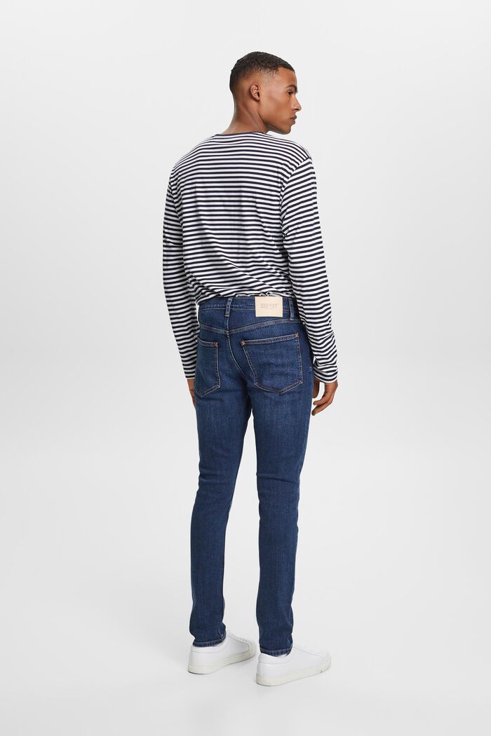 Skinny jeans, gerecycled stretchkatoen, BLUE DARK WASHED, detail image number 3