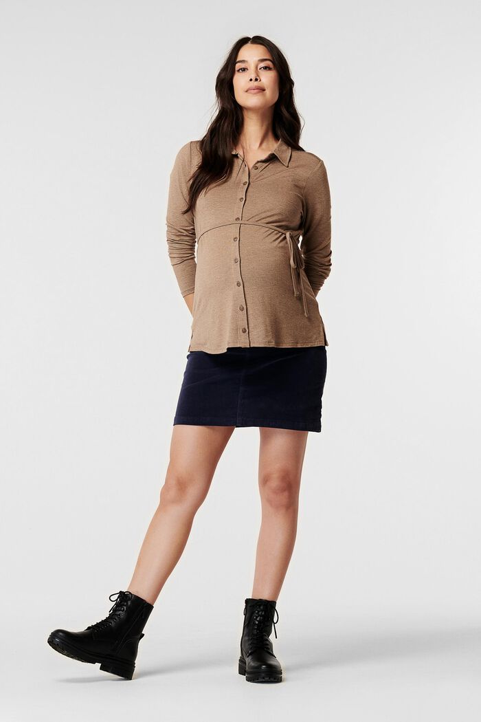 Jersey blouse met voedingsfunctie, TAUPE GREY, detail image number 0