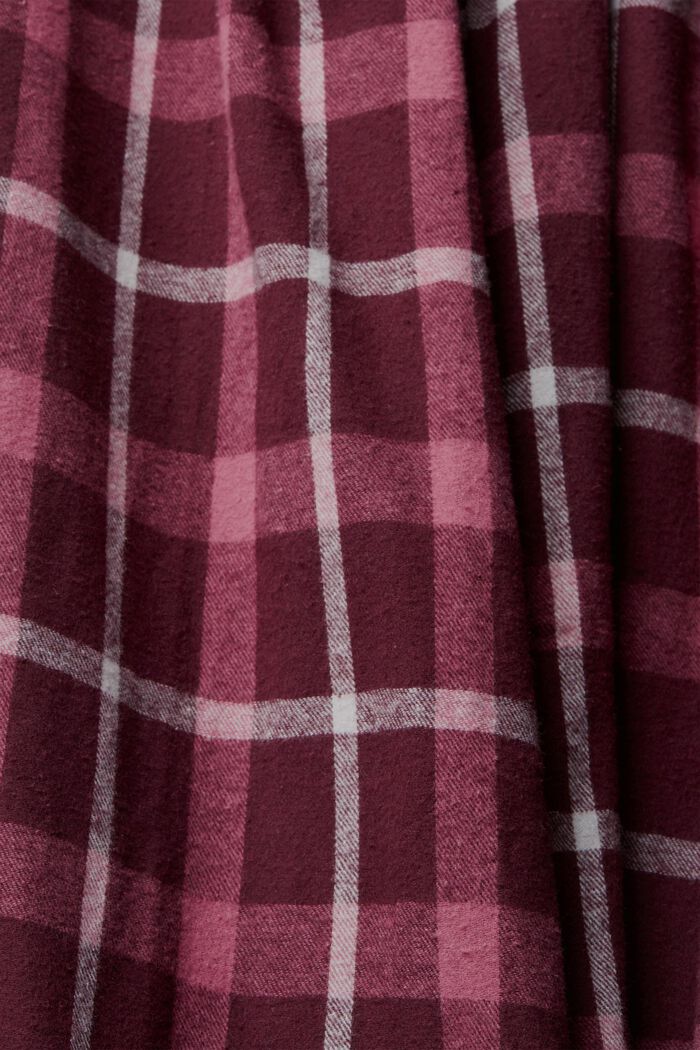 Geruite pyjamabroek van katoenen flanel, BORDEAUX RED, detail image number 4
