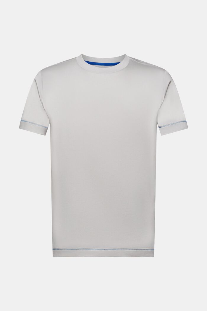 Jersey T-shirt met ronde hals, 100% katoen, LIGHT GREY, detail image number 5