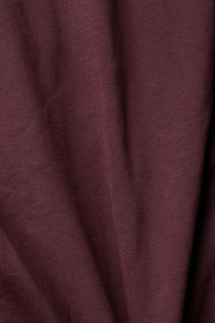 Hoodie met rits, van een materiaalmix, BORDEAUX RED, detail image number 5