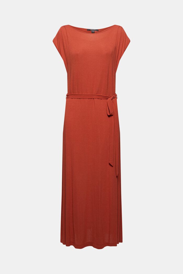 Jersey maxi-jurk van LENZING™ ECOVERO™, TERRACOTTA, detail image number 5