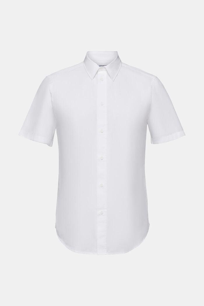Shirt van katoen-popeline met korte mouwen, WHITE, detail image number 5