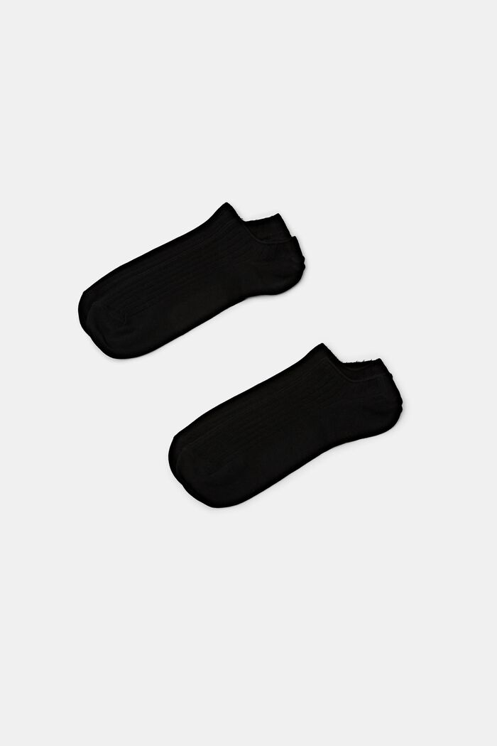 2 paar geribde enkelkousen, BLACK, detail image number 0