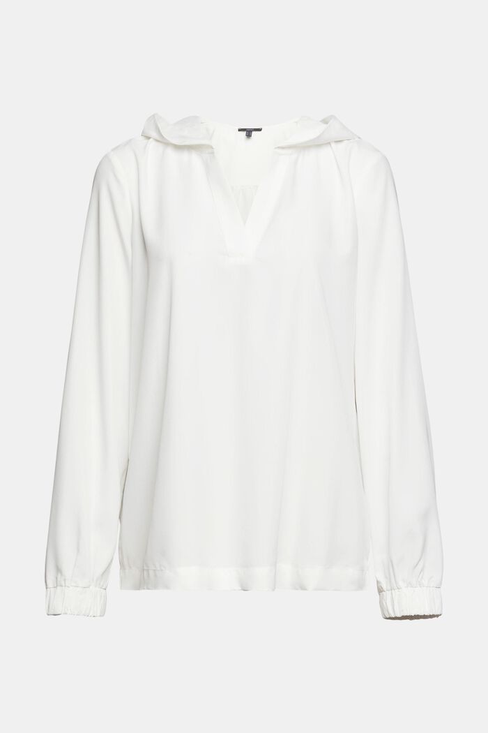 Met TENCEL™: blouse met capuchon, OFF WHITE, detail image number 5