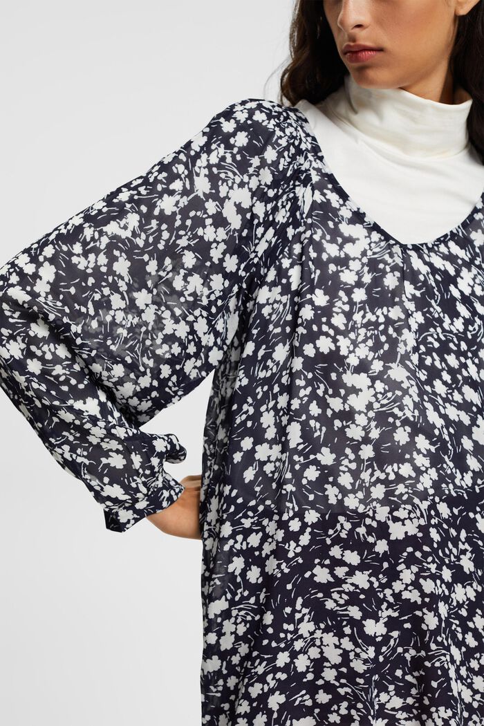 Lichte blouse met bloemenprint, NAVY, detail image number 2