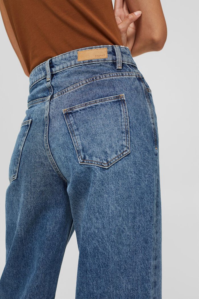Jeans met wijde pijpen, 100% biologisch katoen, BLUE MEDIUM WASHED, detail image number 5