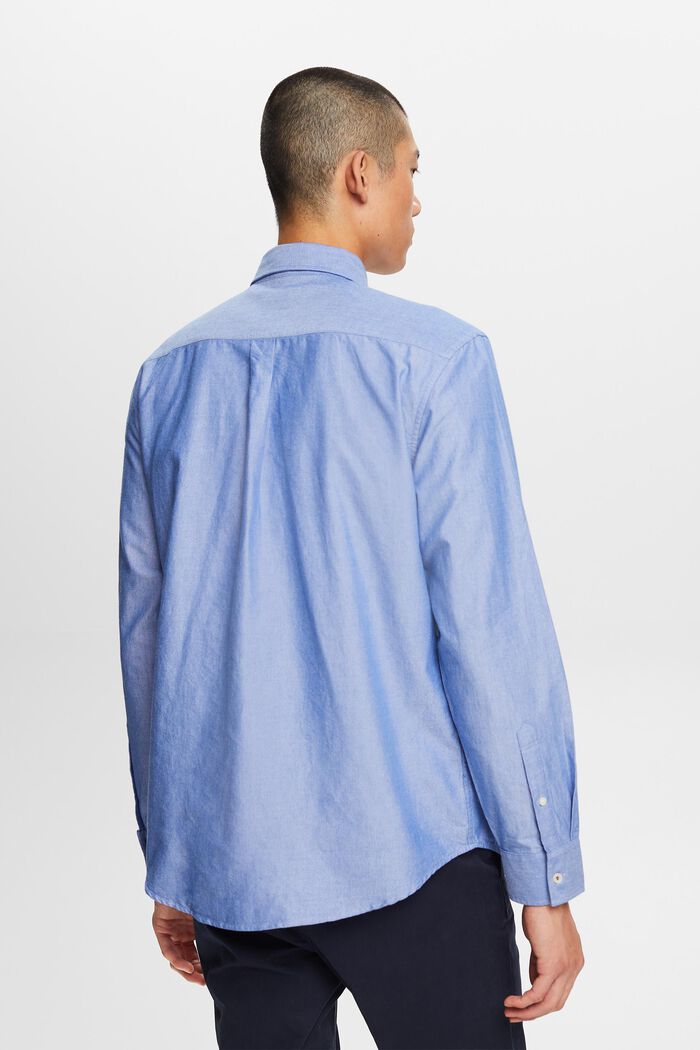 Buttondown-overhemd van katoen-popeline, BRIGHT BLUE, detail image number 3